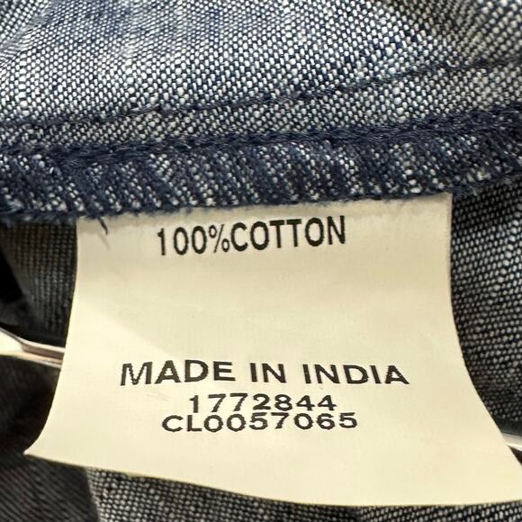 eShakti Custom Chambray Dress Womens A-Line Pockets Milkmaid Sleeveless Blue - Picture 8 of 8